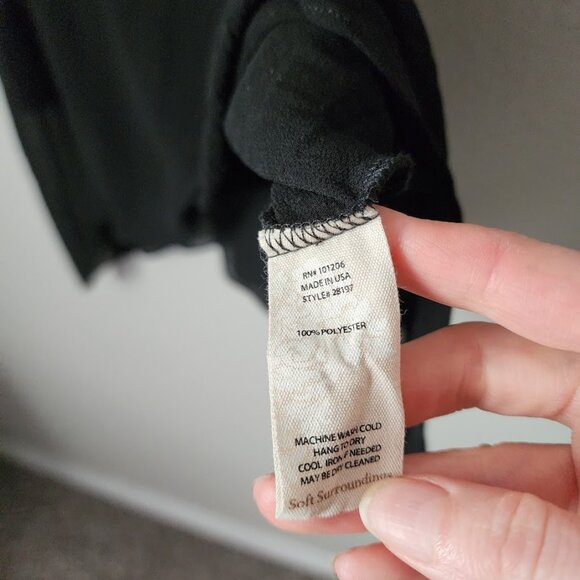 SOFT SURROUNDINGS Asymmetrical Tunic Top Chiffon Sleeveless Lagenlook in black M - Picture 5 of 6